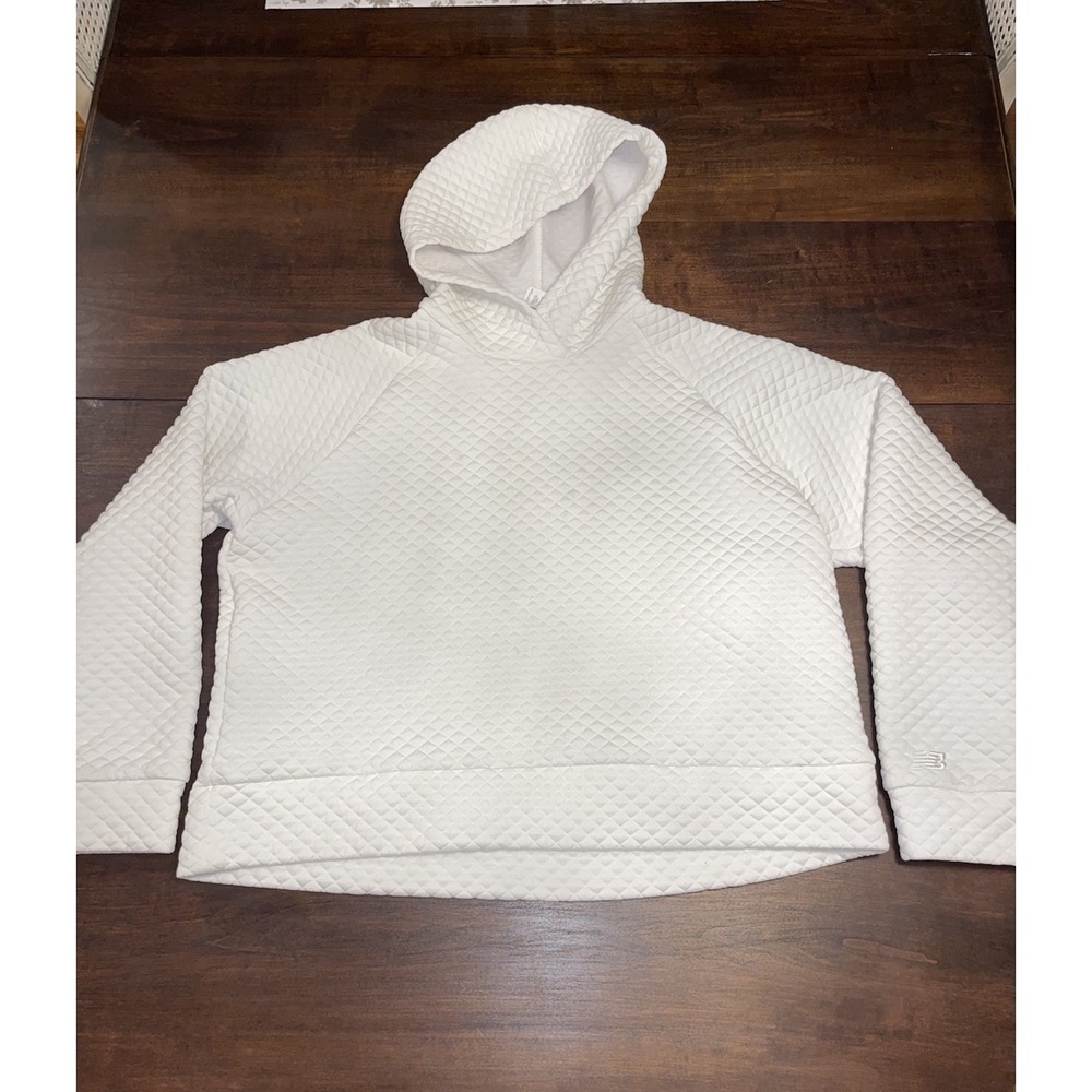 New Balance White Quilted Hoodie - Womens XL